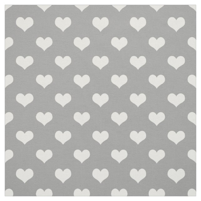 Design des Herzmusters von Ash Grey White Liebe Stoff (Muster)