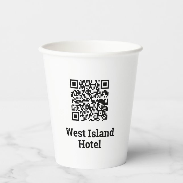 Design des Hotels QR Pappbecher (Vorderseite)
