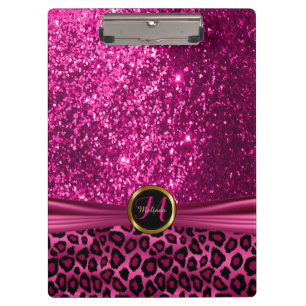 Design des hübschen, schwarz und hell rosa Glitze Klemmbrett