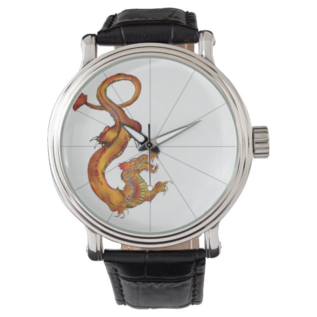 Design des japanischen Aquarelldrachendesigns Armbanduhr (Vorderseite)