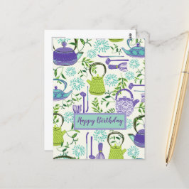 Design des japanischen Green Teapot Postkarte
