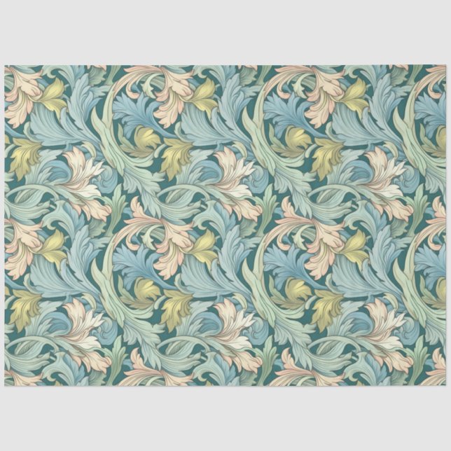 Design des Jugendstil-floralen Hintergrundbildes Seidenpapier (Vorderseite)