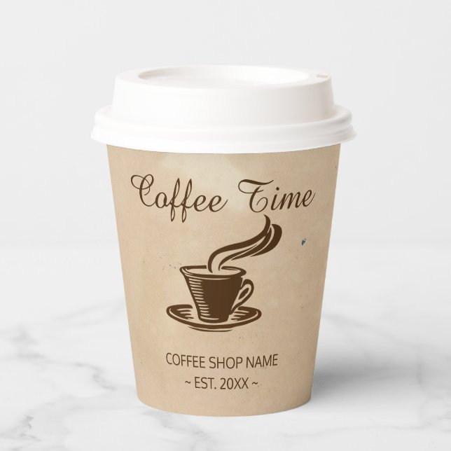 Design des Kaffeeshops Pappbecher (Vorderseite)