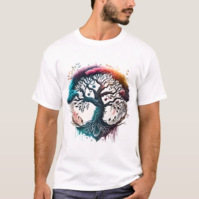 Design des lebendigen Baumspektrums-T - Shirt (Vorderseite)