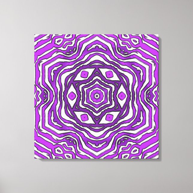 Design des lila Schwarz-weißen Stromkreismusters Leinwanddruck (Vorderseite)