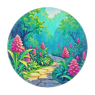 Design des magischen Gartenpfads Schneidebrett
