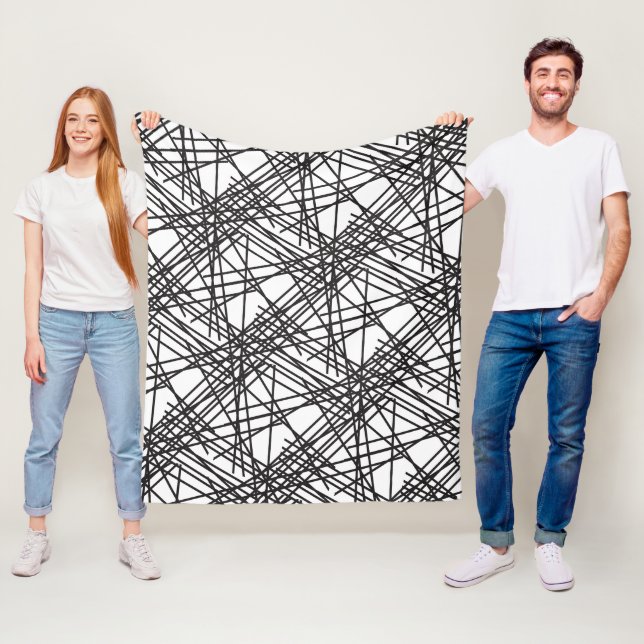 Design des Messeeffekts auf schwarzer Linie Fleecedecke (Beispiel)