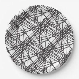 Design des Messeeffekts auf schwarzer Linie Pappteller