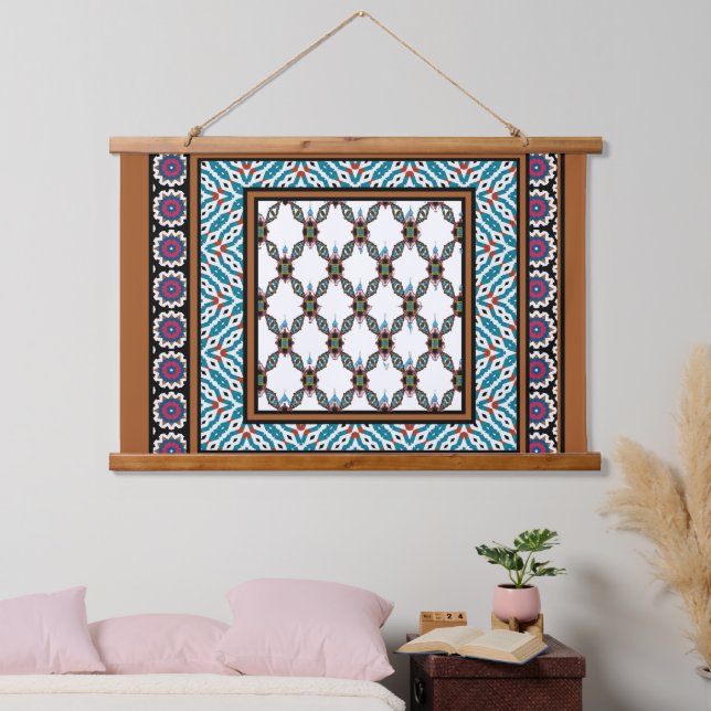 Design des mexikanischen Stars 2 Wandteppich Mit Holzrahmen (Schlafzimmer)
