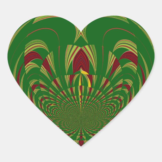Design des Motif-Musters für afrikanische Ethnic G Herz-Aufkleber (Vorderseite)