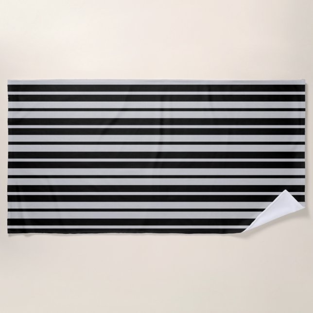 Design des Musters "Asche Grau Schwarze vertikale  Strandtuch (Vorderseite)