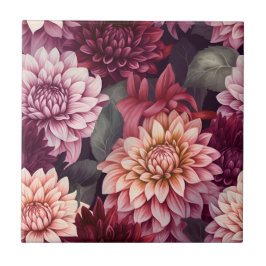 Design des Musters "Wasserfarbe Rosa Dahlia" Fliese