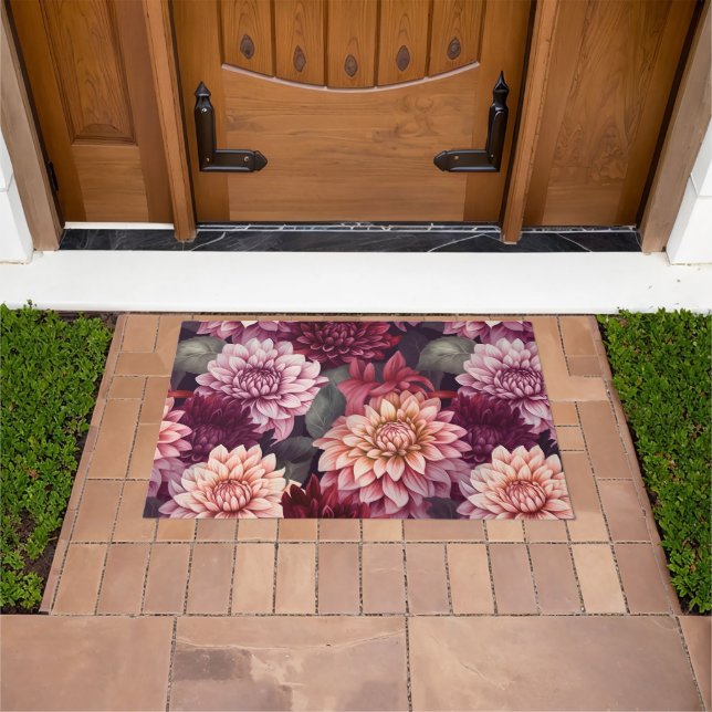 Design des Musters "Wasserfarbe Rosa Dahlia" Fußmatte (Außenbereich)