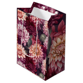 Design des Musters "Wasserfarbe Rosa Dahlia" Mittlere Geschenktüte