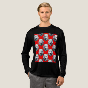 Design des Musters "White Wolf Head" - Rot Tri-Blend Shirt