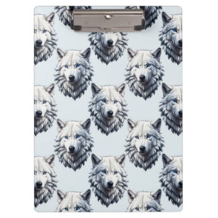 Design des Musters "White Wolf Head" - Weiß Klemmbrett
