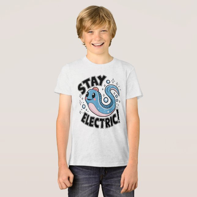 Design des Niedlichen Elektro-Eals bleibe Tri-Blend Shirt (Vorderseite voll)