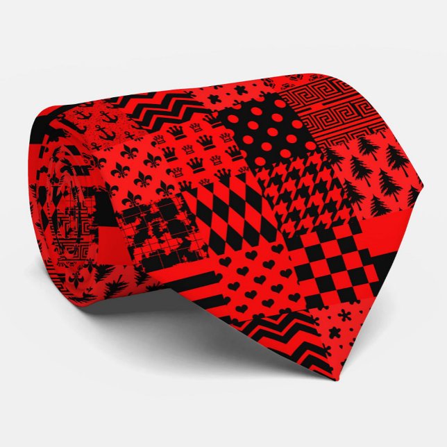 Design des Patchwork-Designs für die roten, gemisc Krawatte (Von Creator hochgeladen)