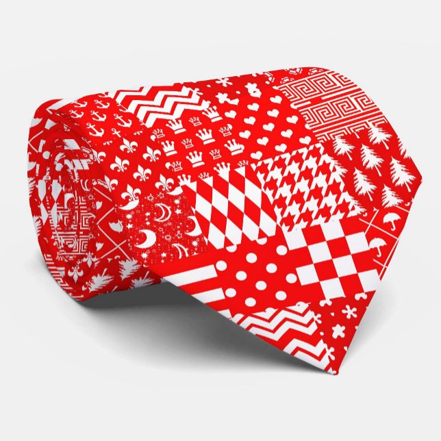 Design des Patchwork-Designs für Red White Mixed P Krawatte (Von Creator hochgeladen)