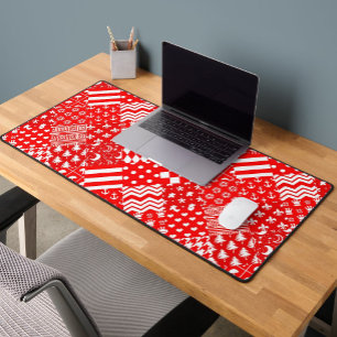 Design des Patchwork-Designs für Red White Mixed P Schreibtischunterlage