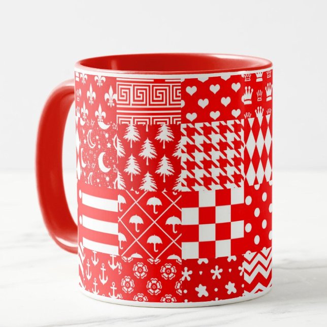 Design des Patchwork-Designs für Red White Mixed P Tasse (Von Creator hochgeladen)