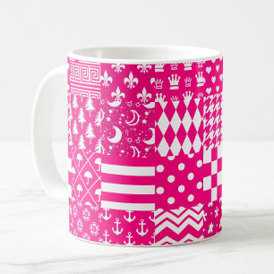 Design des Patchwork-Designs in rosa, gemischten M Kaffeetasse