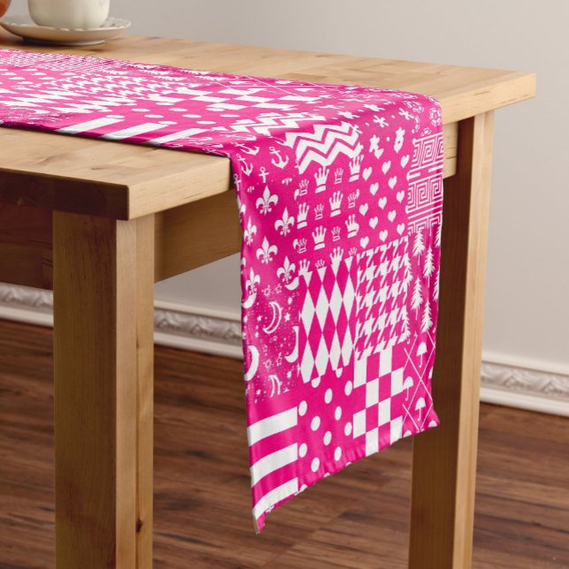 Design des Patchwork-Designs in rosa, gemischten M Kurzer Tischläufer (Von Creator hochgeladen)