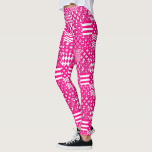 Design des Patchwork-Designs in rosa, gemischten M Leggings