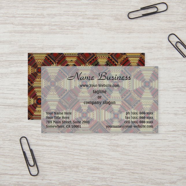 Design des Patchwork-Patchworks für Ananas Visitenkarte (Vorderseite/Rückseite Beispiel)