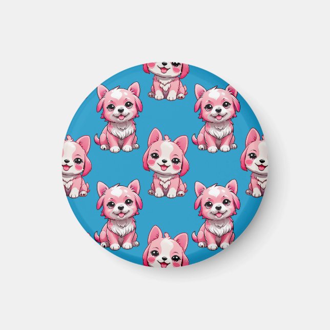 Design des Pink Puppy Docks - Blau Magnet (Vorne)