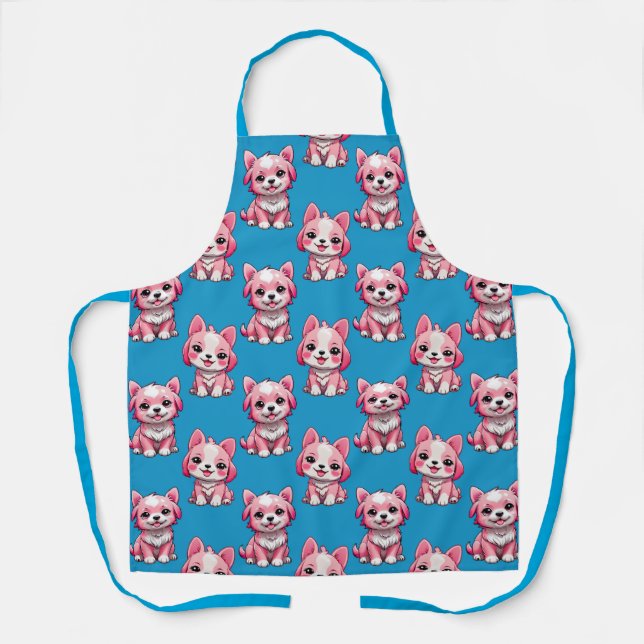 Design des Pink Puppy Docks - Blau Schürze (Vorderseite)