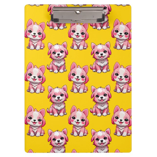 Design des Pink Puppy Docks - Gelb Klemmbrett (Vorderseite)