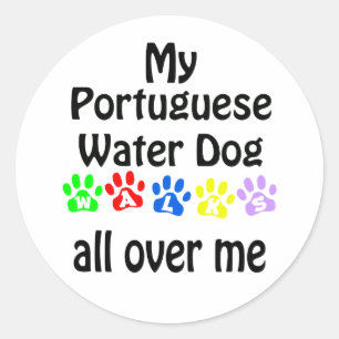 Design des portugiesischen Wasserhundes Runder Aufkleber