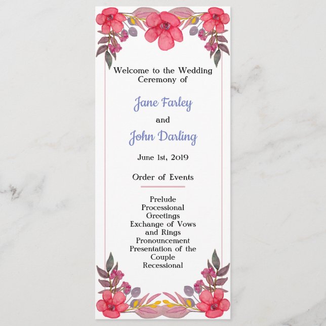 Design des Programms "Dusty Pinks" Programm (Vorderseite)