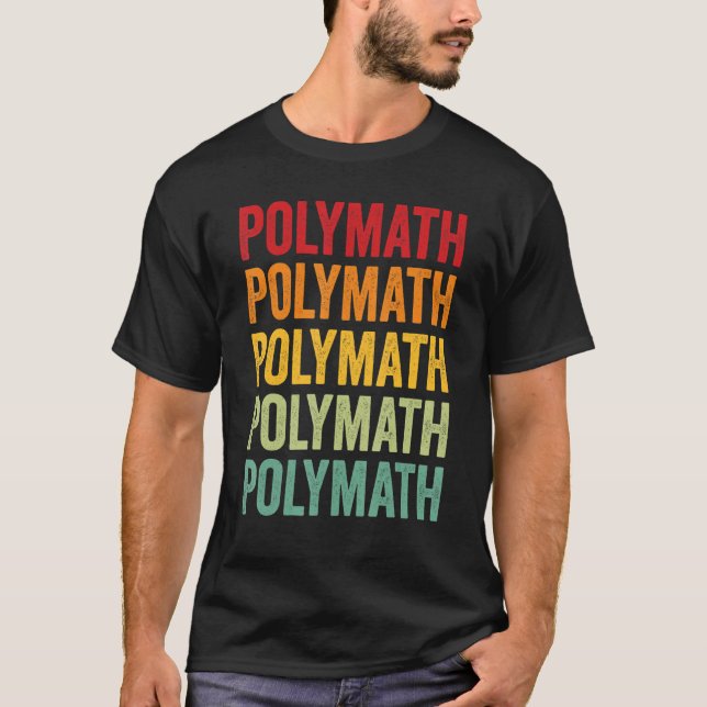 Design des Rainbow-Textes aus Polymathe T-Shirt (Vorderseite)
