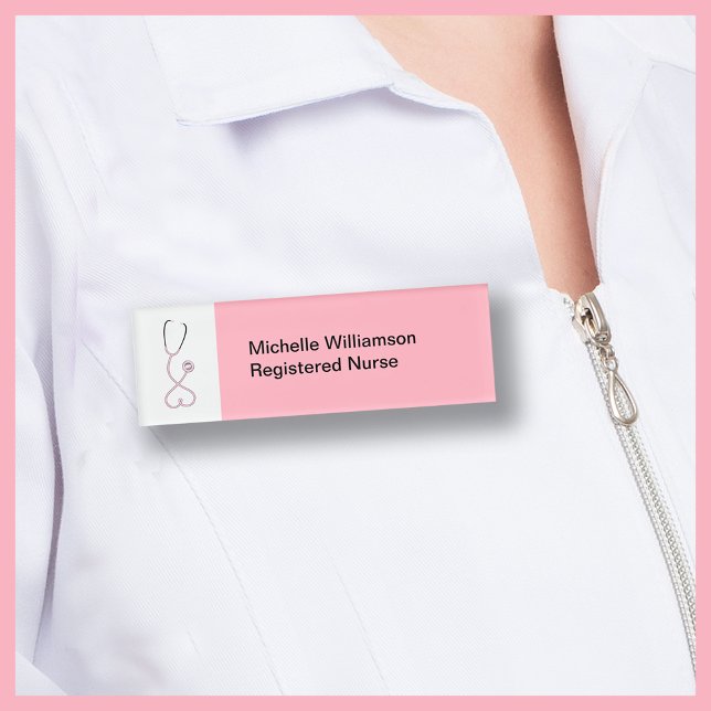 Design des rosa Stethoskops für die weibliche Kran Namenschild (Von Creator hochgeladen)