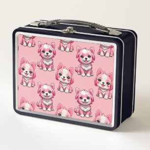 Design des rosa Welpen-Hundes - Rosa Metall Brotdose