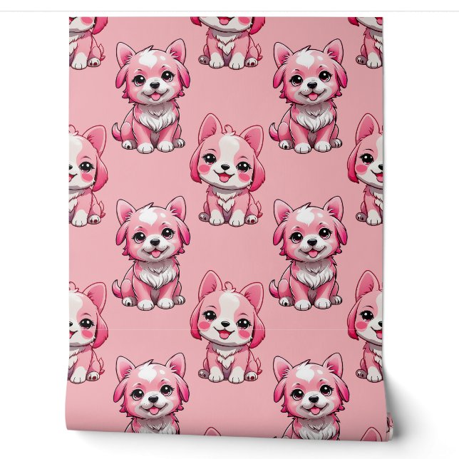 Design des rosa Welpen-Hundes - Rosa Tapete (Abrollen)