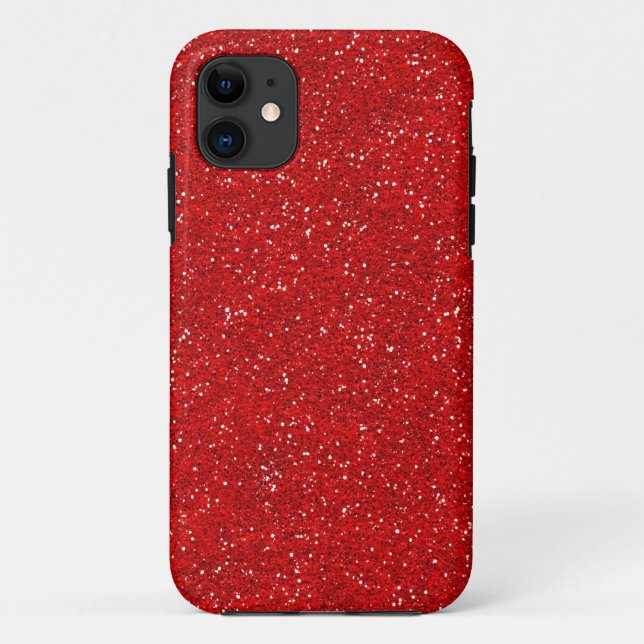Design des roten Glitzer Sparkle Grafikdesign Case-Mate iPhone Hülle (Rückseite)