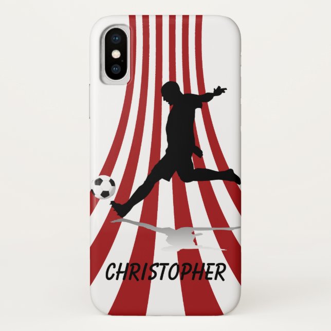 Design des Roten und Weißen Fußballspielers Case-Mate iPhone Hülle (Rückseite)
