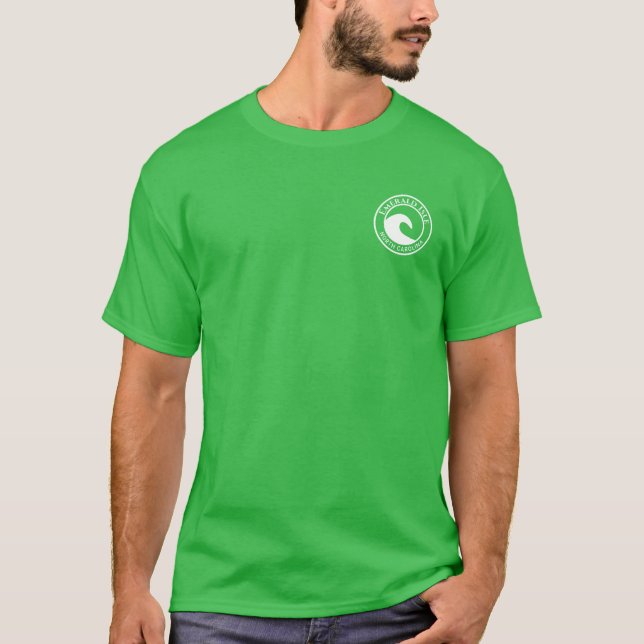 Design des Smarald Isle White Ocean Wave Circle T-Shirt (Vorderseite)