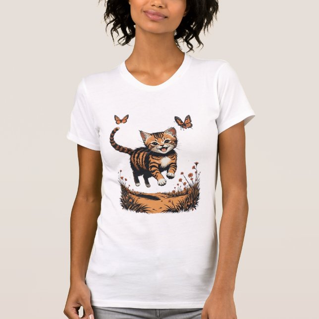 Design des spielerischen Kitten T - Shirt (Vorderseite)