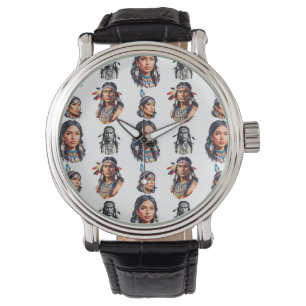 Design des Stammmusters eines systemeigenen Amerik Armbanduhr