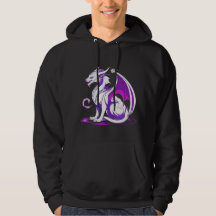 Design des Sweatshirts in weißem und Lila Drachen