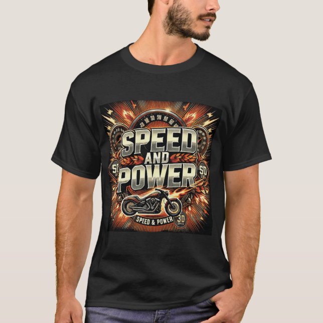 Design des T - Shirt "Geschwindigkeit und Power" (Vorderseite)
