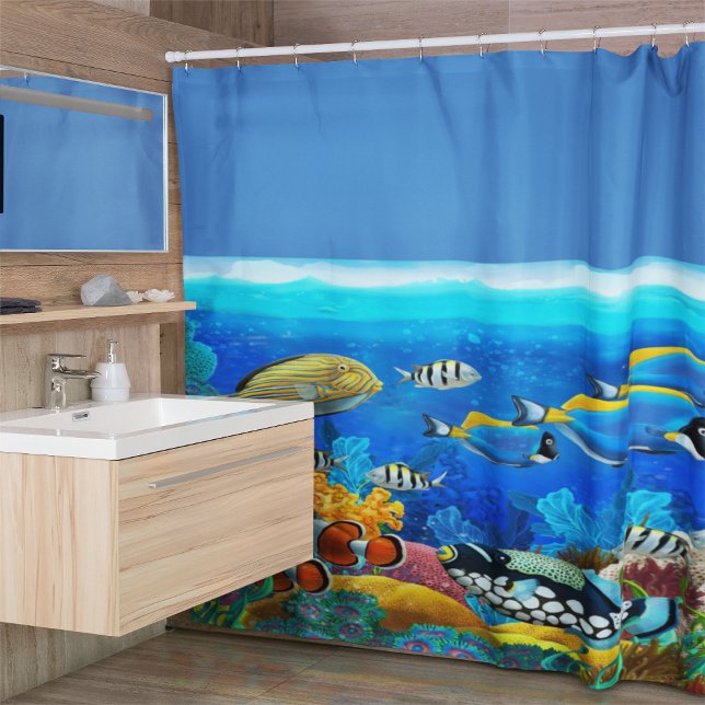 Design des tropischen Fischmeers Duschvorhang (Tropical fish shower curtain)