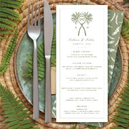 Design des tropischen Hochzeitsmenüs von Knotter P Einladung