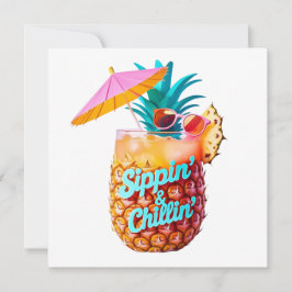 Design des tropischen Party von Sippin & Chillin Einladung
