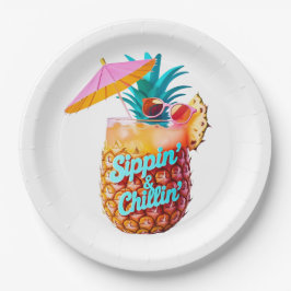 Design des tropischen Party von Sippin & Chillin Pappteller