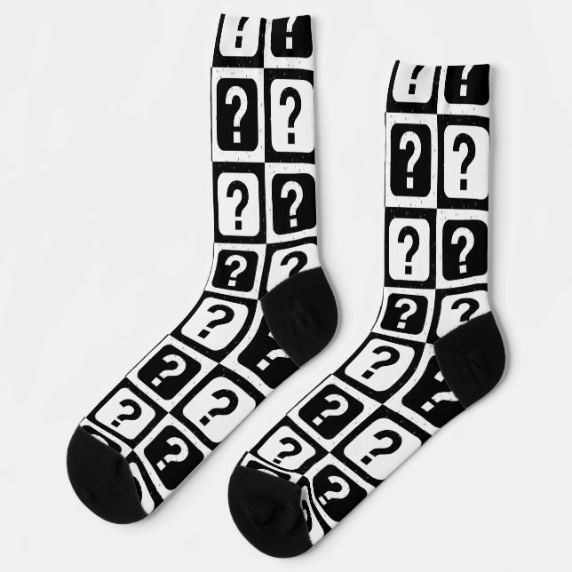 Design des überprüften Fragezeichens Socken (Linkes Detail)